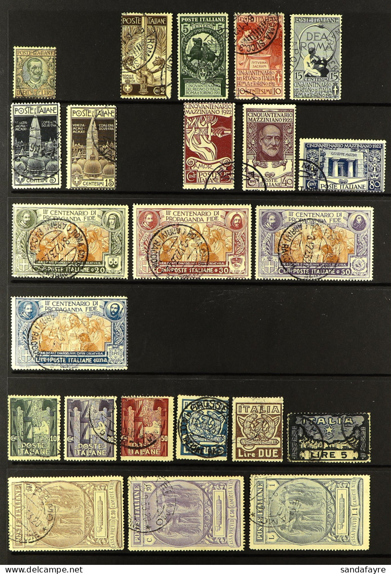 1910 - 1938 USED COLLECTION On Black Protective Pages, Many Expensive Issues, Some Stamps Cancelled By Favour. Cat â‚¬24 - Non Classés
