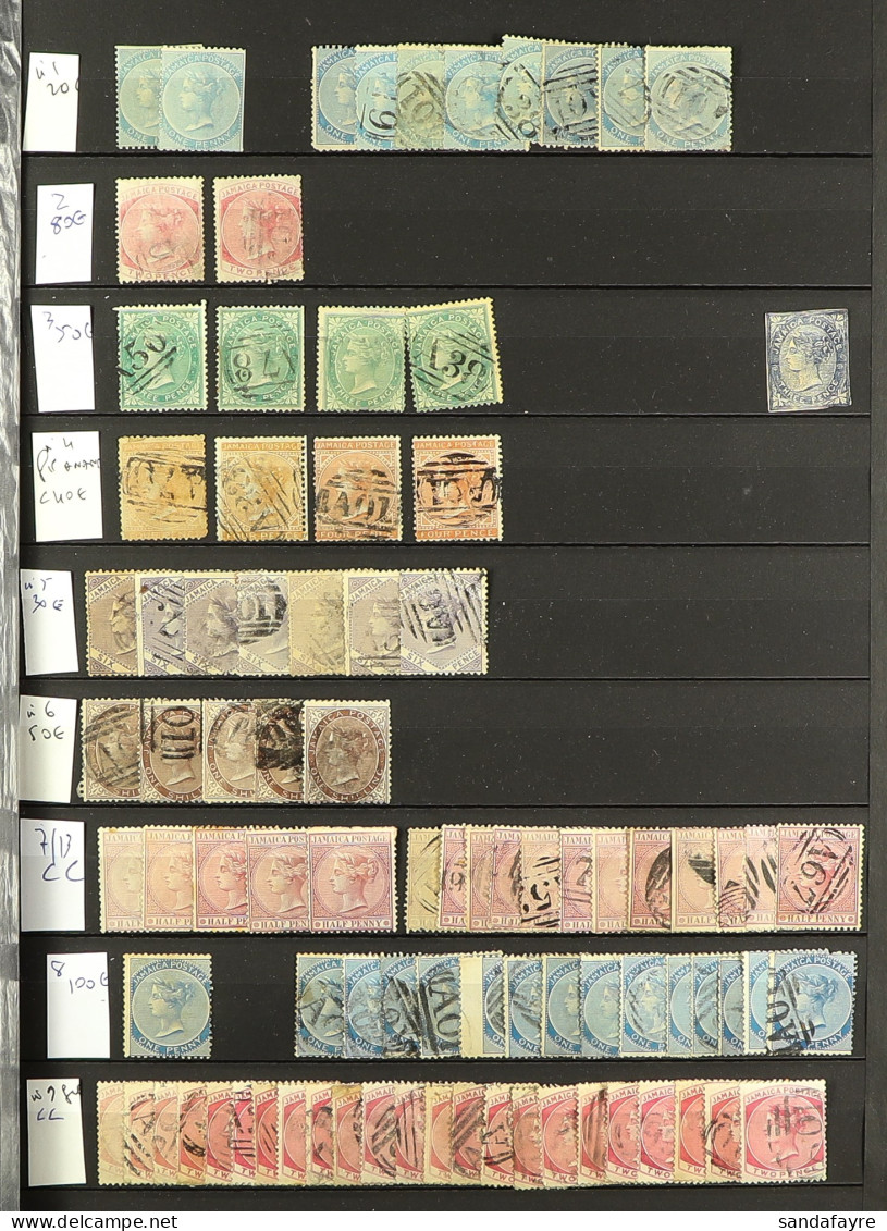 1860 - 1952 ACCUMULATION IN STOCK BOOK Of Mint & Used Stamps From The 1860-70 All Values To 1s (5 Examples), 1870-83 All - Jamaïque (...-1961)