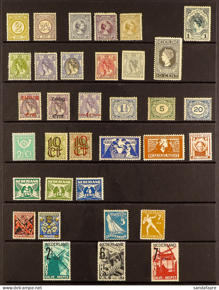 1876 - 1954 MINT COLLECTION On Black Hagner Pages Incl. 1876-94 2c Ochre And 2Â½c Lilac, 1891-94 Princess Wilhelmina 12Â - Sonstige & Ohne Zuordnung