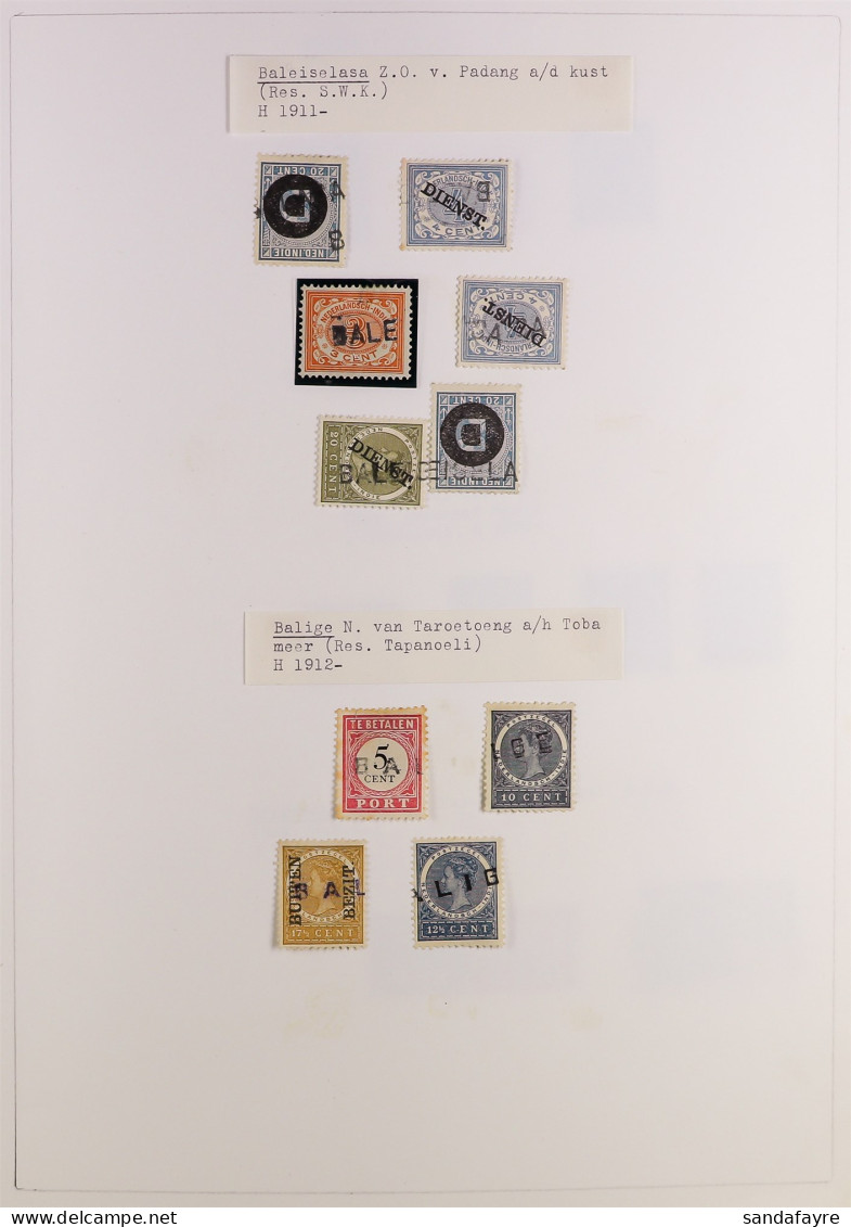 NETHERLAND INDIES STRAIGHT-LINE & FRAMED TOWN CANCELLATIONS On Stamps Spanning The 1870's-1930's From Ajerbangis, Amahaa - Other & Unclassified