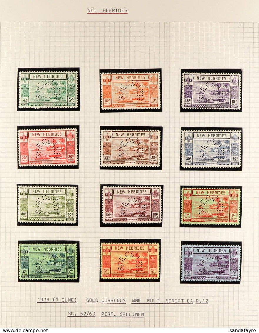 ENGLISH 1938 Gold Currency Set, Perf. 'SPECIMEN', SG 52/63s, Fine Mint. Cat. Â£300. (12 Stamps) - Otros & Sin Clasificación