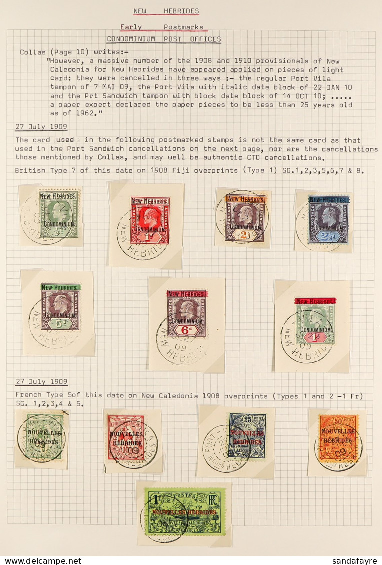 POSTMARKS STUDY COLLECTION Written-up On Pages, With Stamps Incl. Victoria Used In, NSW Used In, Various Cds Types, Paqu - Autres & Non Classés