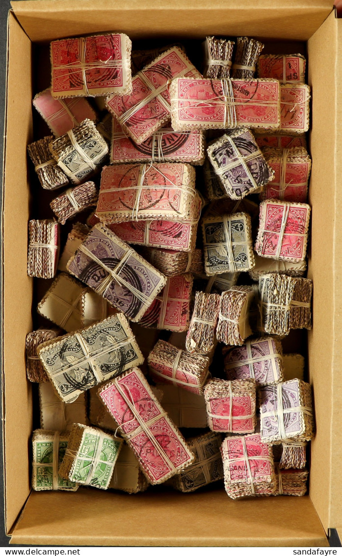 1882 - 1900 BUNDLEWARE Of Used Â½d Black, 1d Rose & 2d Lilac & A Few KEVII Â½d Tied Into Bundles Of 100 Or 50 Pairs (700 - Autres & Non Classés