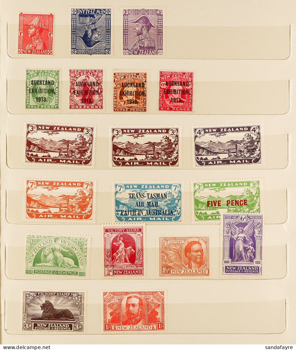 1913-1967 NEVER HINGED MINT COLLECTION In A Small Stockbook, Includes 1913 Auckland Exhibition Set, 1920 Victory Set, 19 - Other & Unclassified