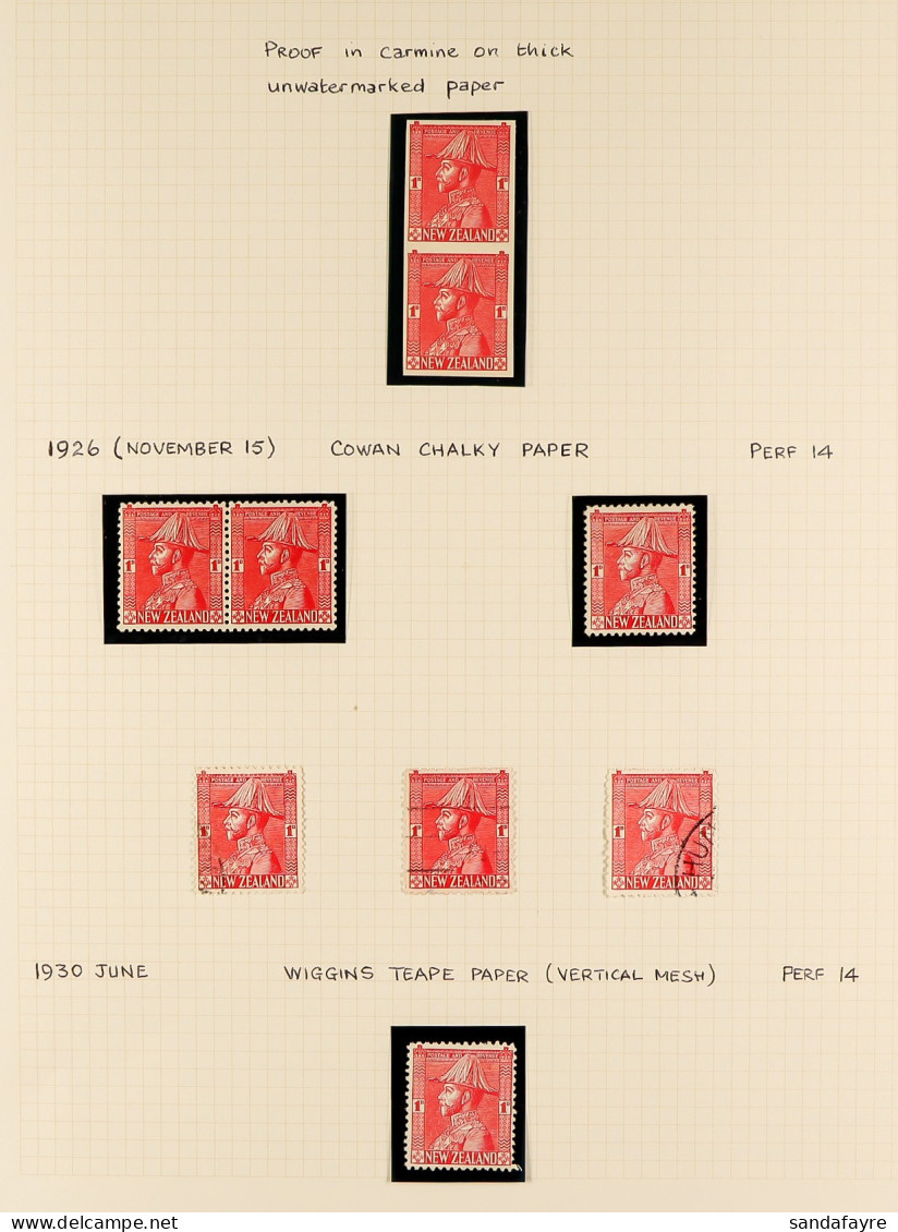 1926 1D FIELD MARSHAL SPECIALISED COLLECTION Of Chiefly Very Fine Mint & Used Stamps Expertly Annotated And Identified O - Sonstige & Ohne Zuordnung