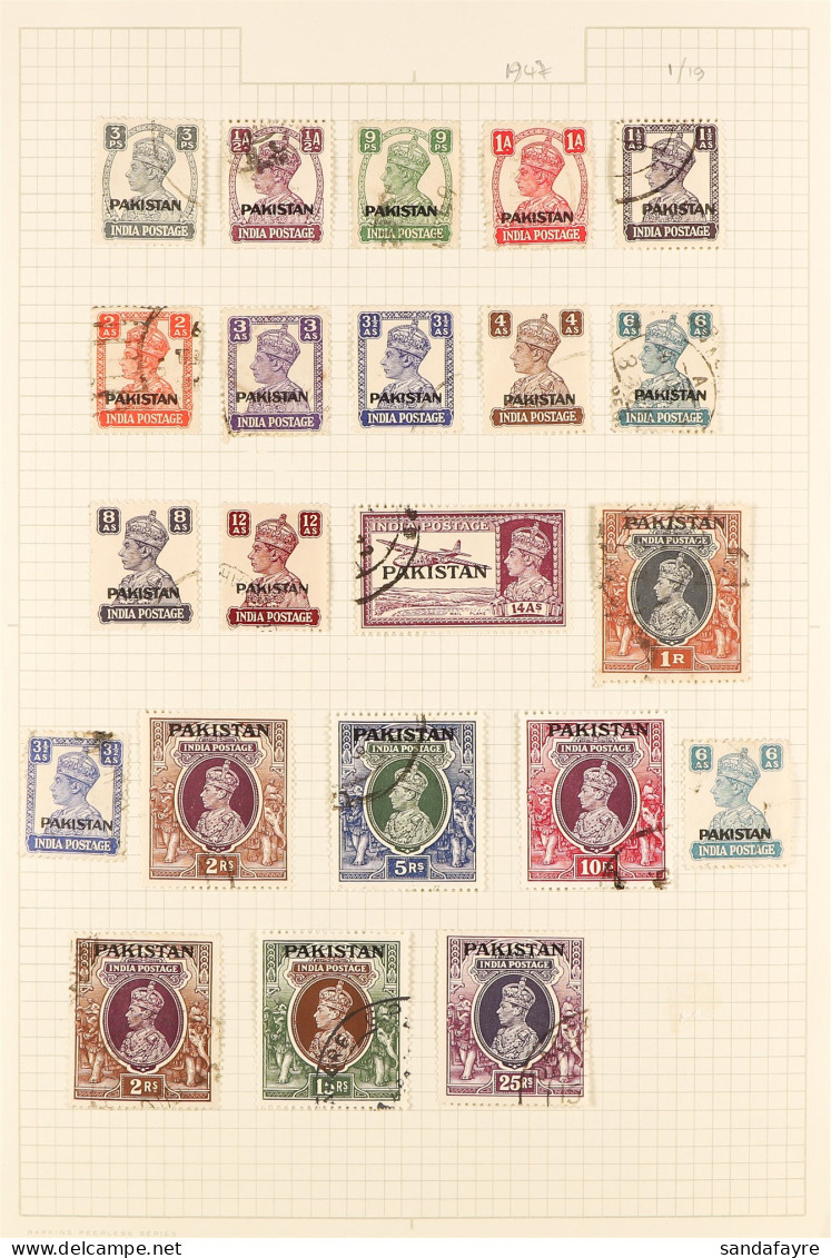 1947 - 2015 USED COLLECTION In Three Albums, Near- Complete For The Period, Includes 1947 Overprints Set With 15r (2 Exa - Pakistan