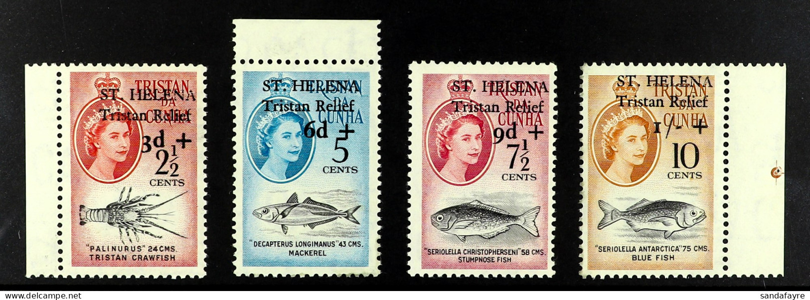 1961 Tristan Relief Fund Complete Set, SG 172/175, Never Hinged Mint, Several With Sheet Margins. Ex Murray Paine, Cat Â - St. Helena