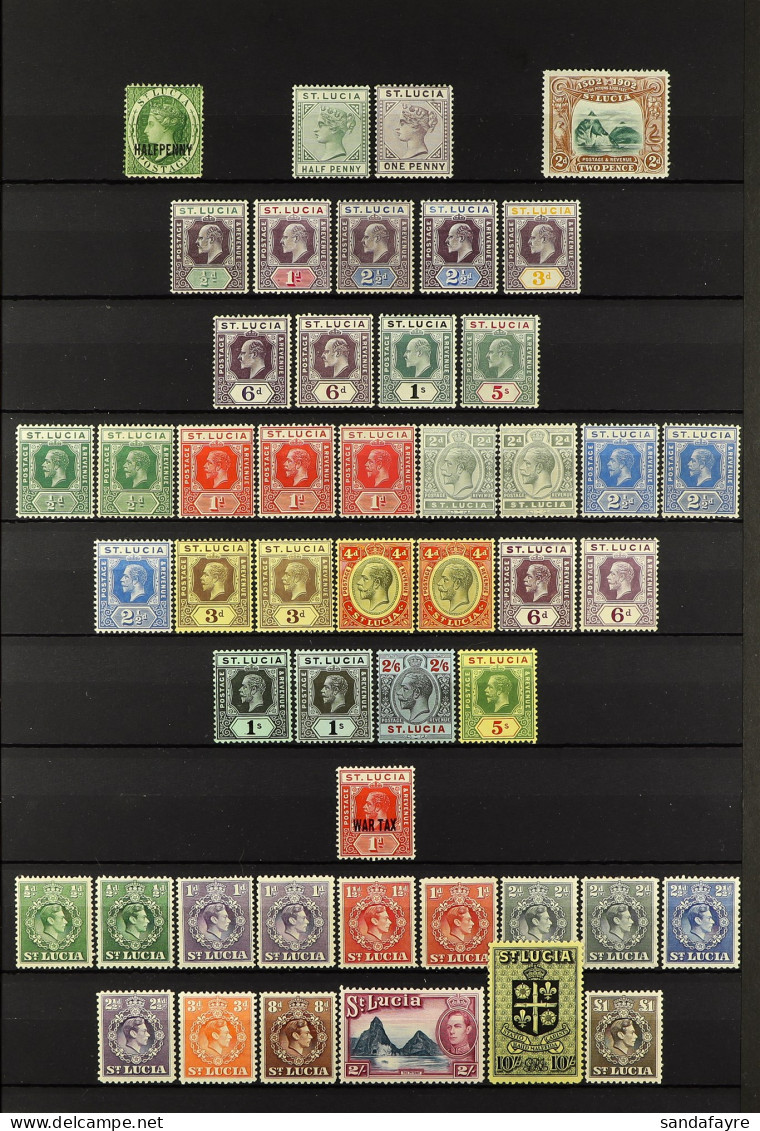 1882 - 1938 MINT COLLECTION On A Stock Page With 1882-84 Â½d Green SG 25, 1891-98 Die II Â½d And 1d SG 43/44, 1902 2d Co - Ste Lucie (...-1978)