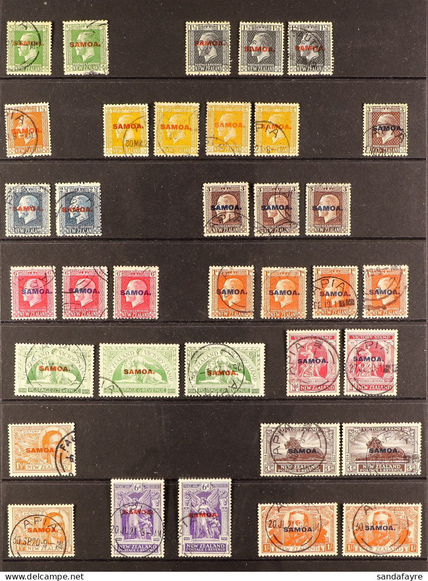 1914-46 USED RANGES Incl. 1914-15 Sets Plus 2d & 6d Blocks Of Four, 1916-19 Set, 1920 Victory Set X2, 1921 Native Hut Se - Samoa