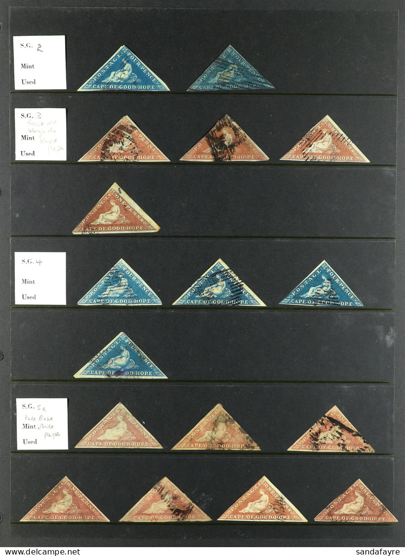 CAPE OF GOOD HOPE 1853 - 1863 TRIANGULAR CLASSICS All Used An Identified On Hagner Pages, Note (identifications Not Guar - Ohne Zuordnung