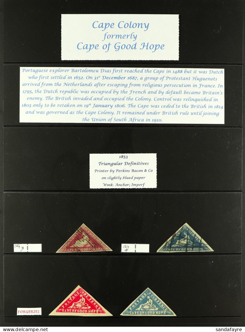 CAPE OF GOOD HOPE 1853 - 1904 COLLECTION Of Mint & Used On Black Protective Pages, Note Vryburg 1900 2d On 6d (cat Â£550 - Sin Clasificación