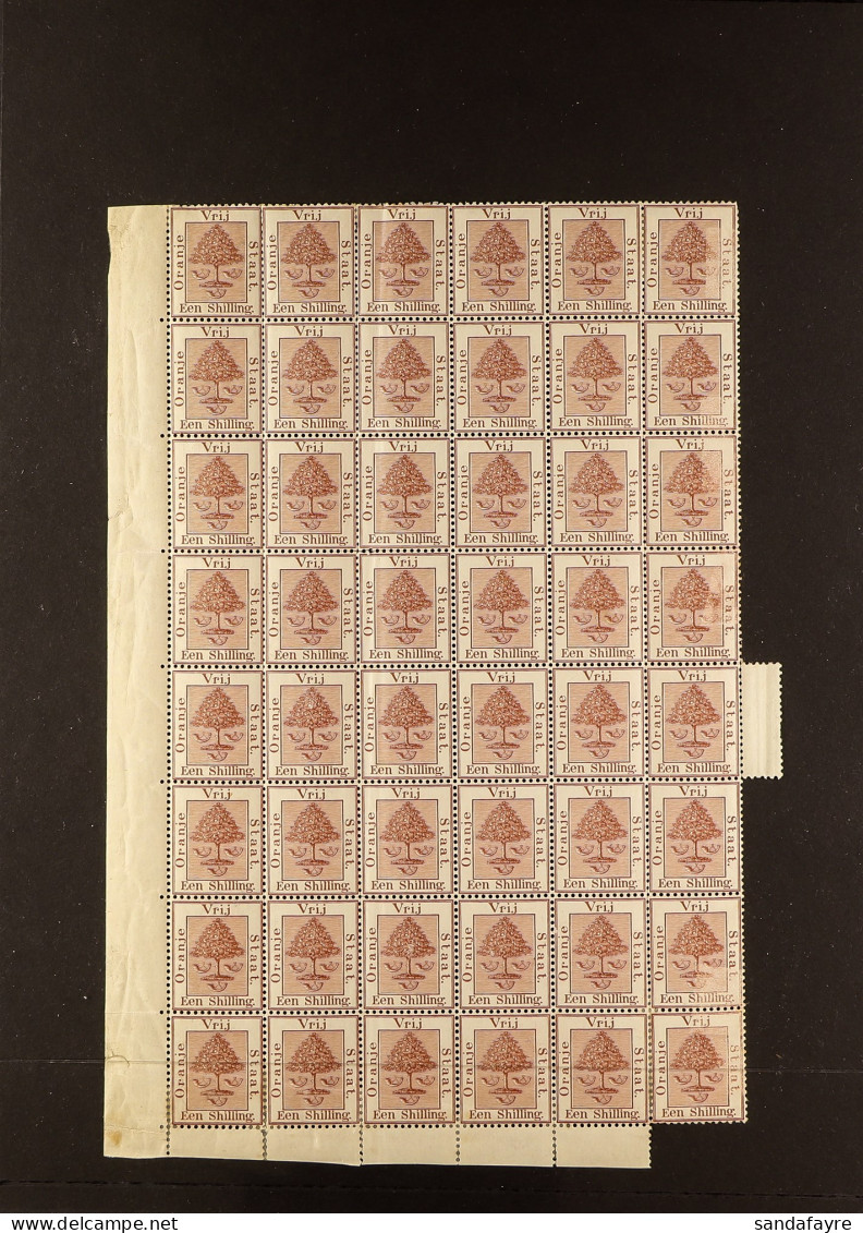 ORANGE FREE STATE 1897 1s Brown (SG 87) Mint BLOCK OF 48 (6 X 8), Some Creasing And Strengthened Perfs, Most Stamps Neve - Ohne Zuordnung