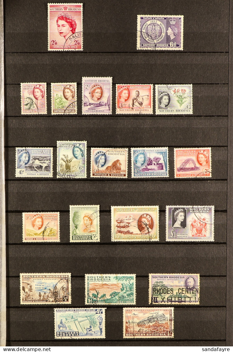 1953-64 COMPLETE USED COLLECTION From The 1953 Rhodes Set To The 1964 Pictorial Set (SG 71/105), Plus 1964 Â½d & 1d Coil - Southern Rhodesia (...-1964)