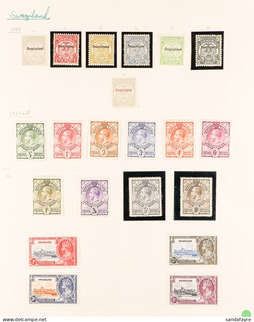 1889 - 1949 MINT COLLECTION On 3 Album Pages, Note 1889-90 To 5s, 1933 Definitives Set SG 11/20, 1938 Definitives Set Wi - Swasiland (...-1967)