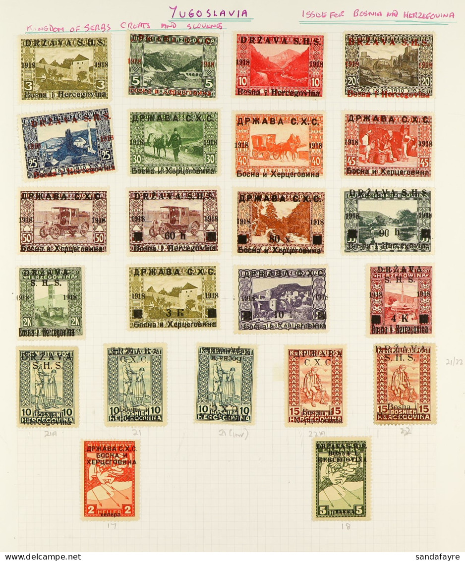 1918-1970's COLLECTION In A Album, Mint & Used, Includes Regional Issues For Bosnia 1919 (Feb) Opts Sets (x2) Mint, 'SHS - Andere & Zonder Classificatie