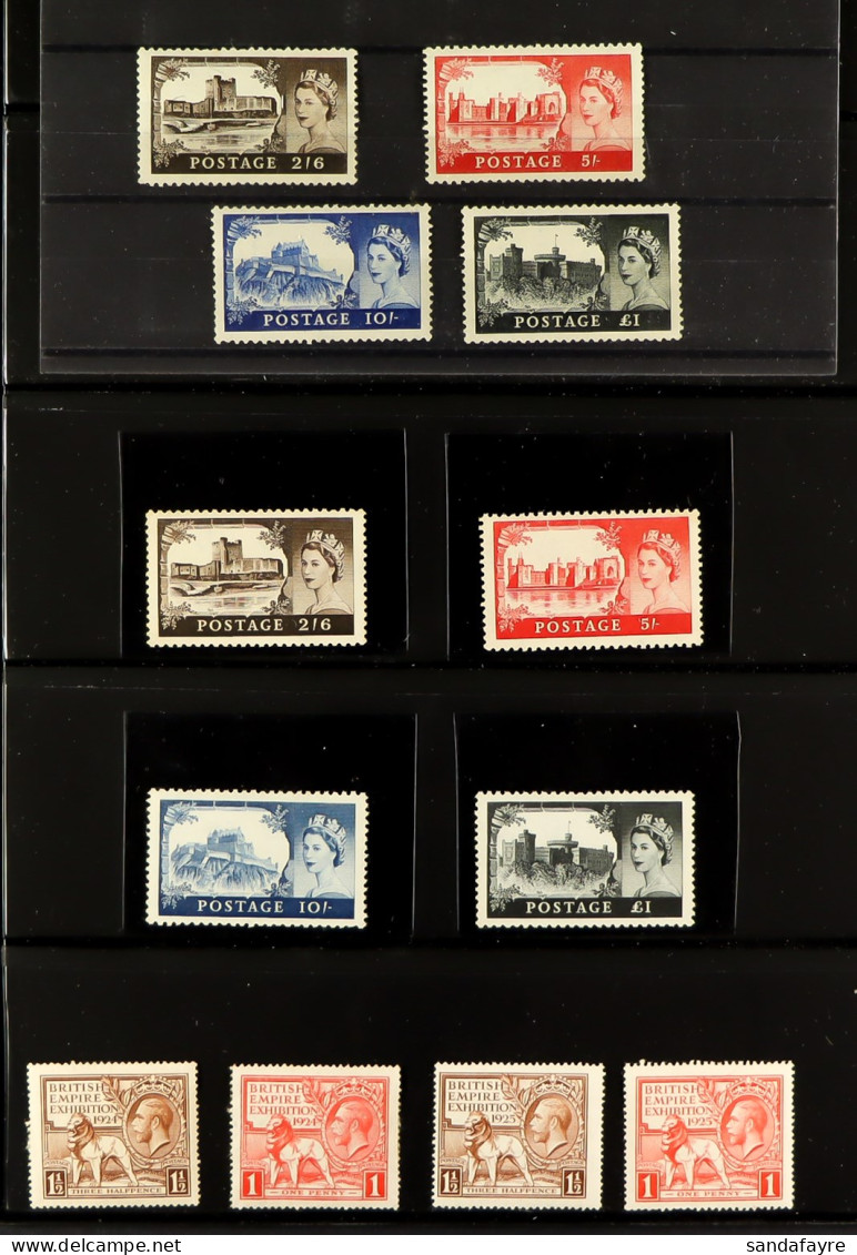 1924 - 1968 MINT / NEVER HINGED Small Group Includes 1924 (m) & 1925 (nhm) Wembley Sets, 1948 Wedding Set Nhm, 1955 Wate - Other & Unclassified