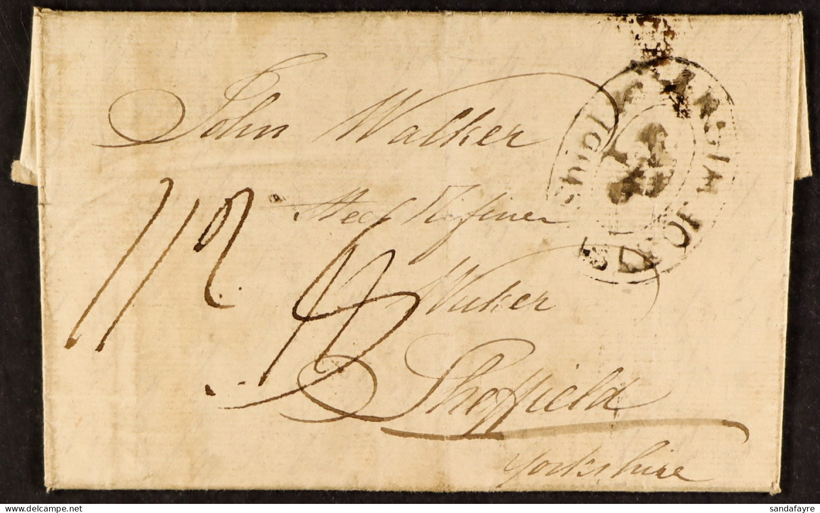 STAMP - ISLE OF WIGHT SHIP LETTER 1804 (1st October) A Letter From Alexandria, Virginia, To Sheffield, Via The Isle Of W - ...-1840 Vorläufer