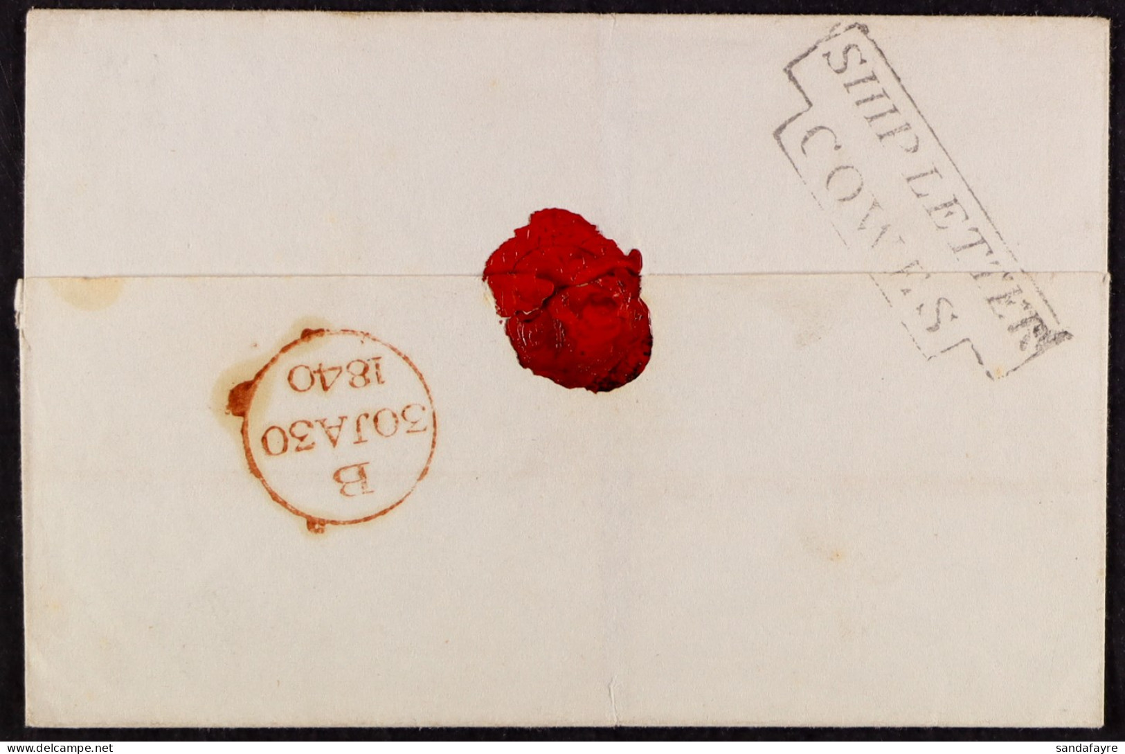 STAMP - ISLE OF WIGHT SHIP LETTER 1840 (30th January) A Letter Of Unknown Origin Addressed To London Charged Eightpence  - ...-1840 Prephilately