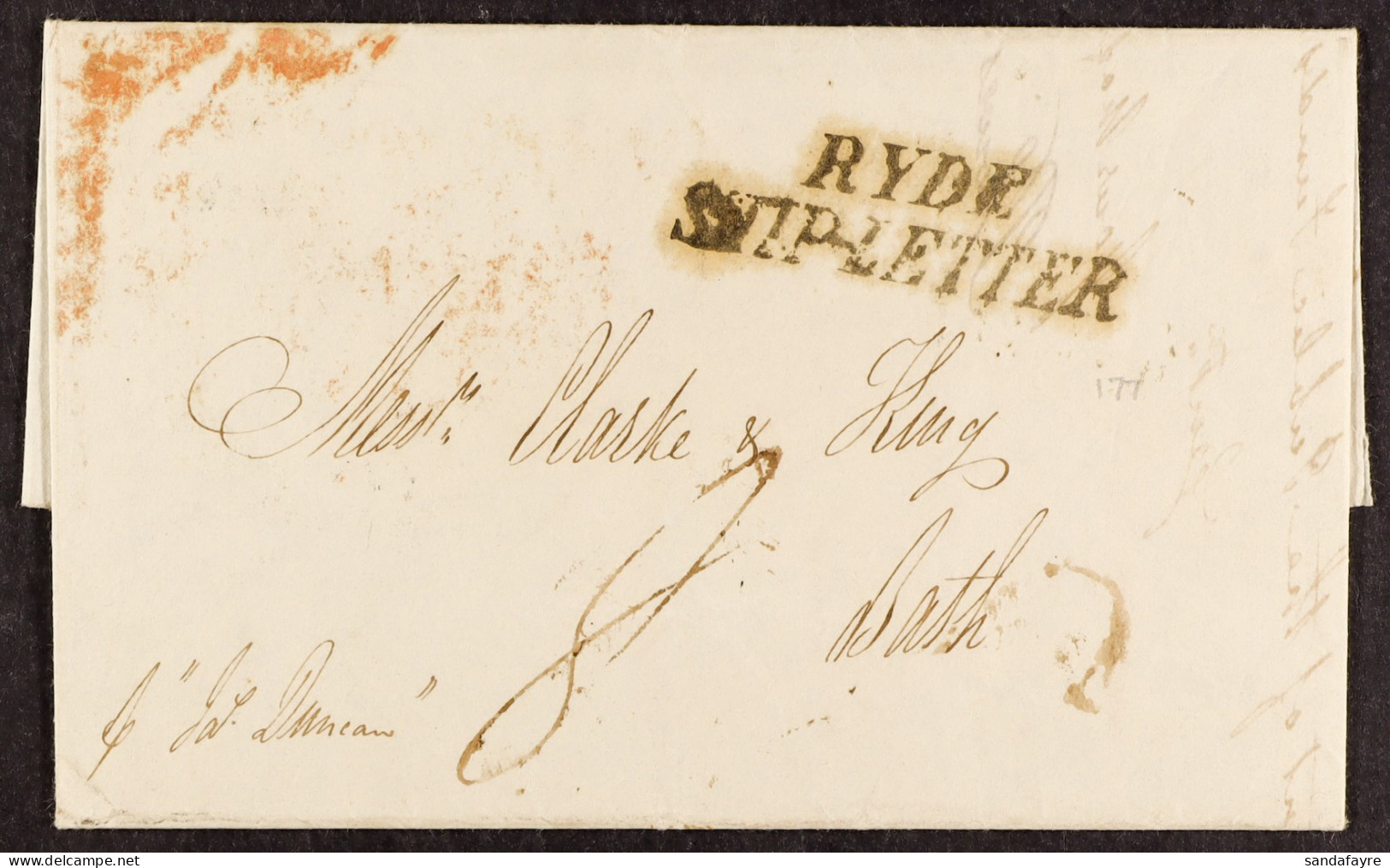 STAMP - ISLE OF WIGHT SHIP LETTER 1845 (17th October) A Letter From Buenos Aires To Bath Via The Isle Of Wight, Carried  - ...-1840 Precursores