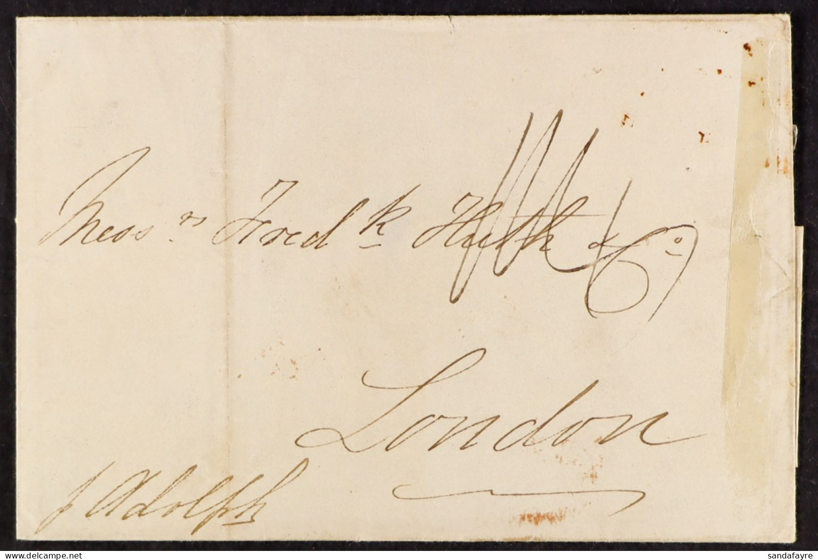 STAMP - ISLE OF WIGHT SHIP LETTER 1847 (24th March) A Letter From Bahia, Brazil, Dated 24th March 1847, To London Via Co - ...-1840 Precursores