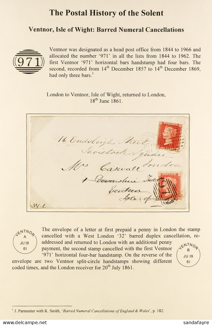 STAMP - ISLE OF WIGHT 1861 - 1895 Collection Of Covers Displaying BARRED NUMERAL Cancels, With Various Types For Ventnor - ...-1840 Prephilately