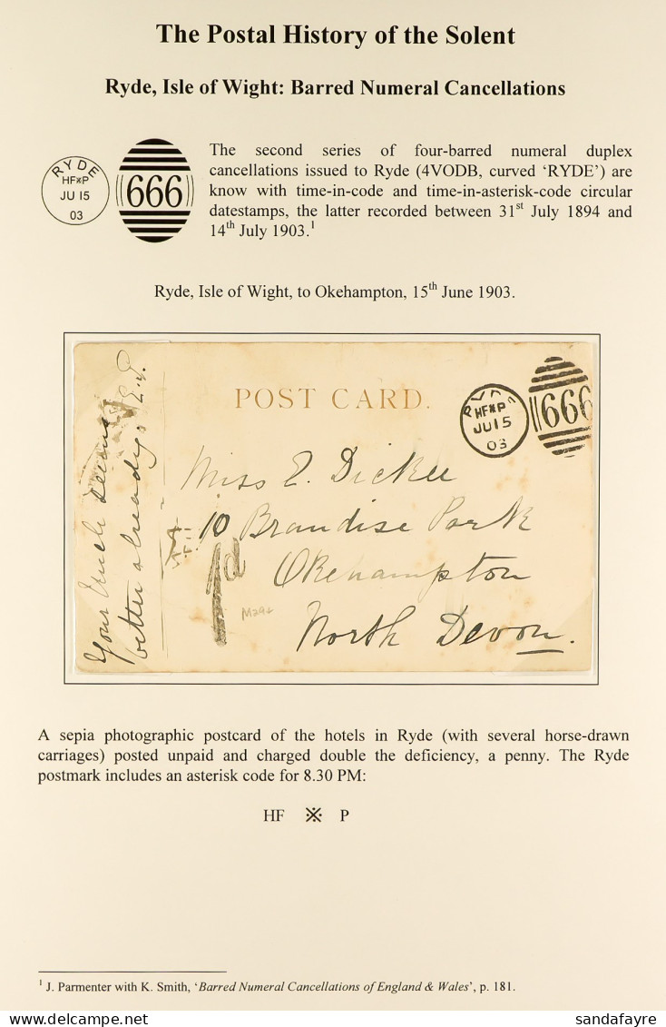 STAMP - ISLE OF WIGHT 1899 - 1938 Collection Of Covers And Cards Written Up On Pages, With Various Sub Office Cancels In - ...-1840 Precursores