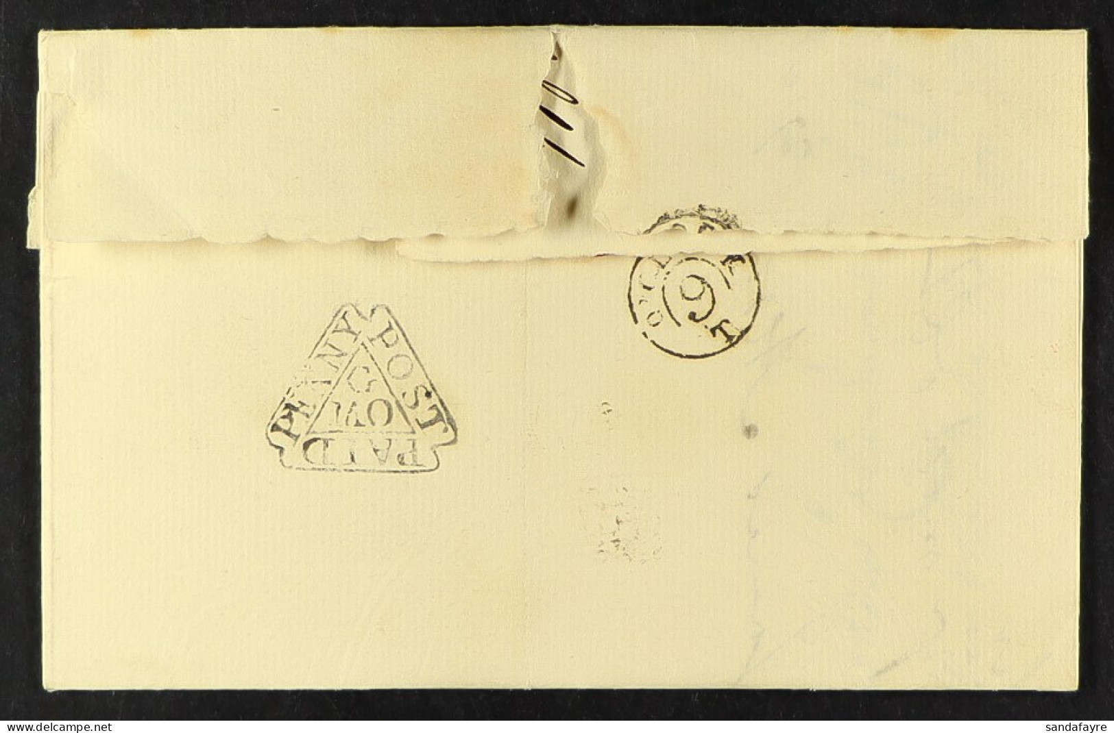 STAMP - 1765 (27 May) EL â€œTo Mr Collingwood At The Foundling Hospital Londonâ€ Bearing A Very Fine Triangular â€œDock - ...-1840 Prephilately