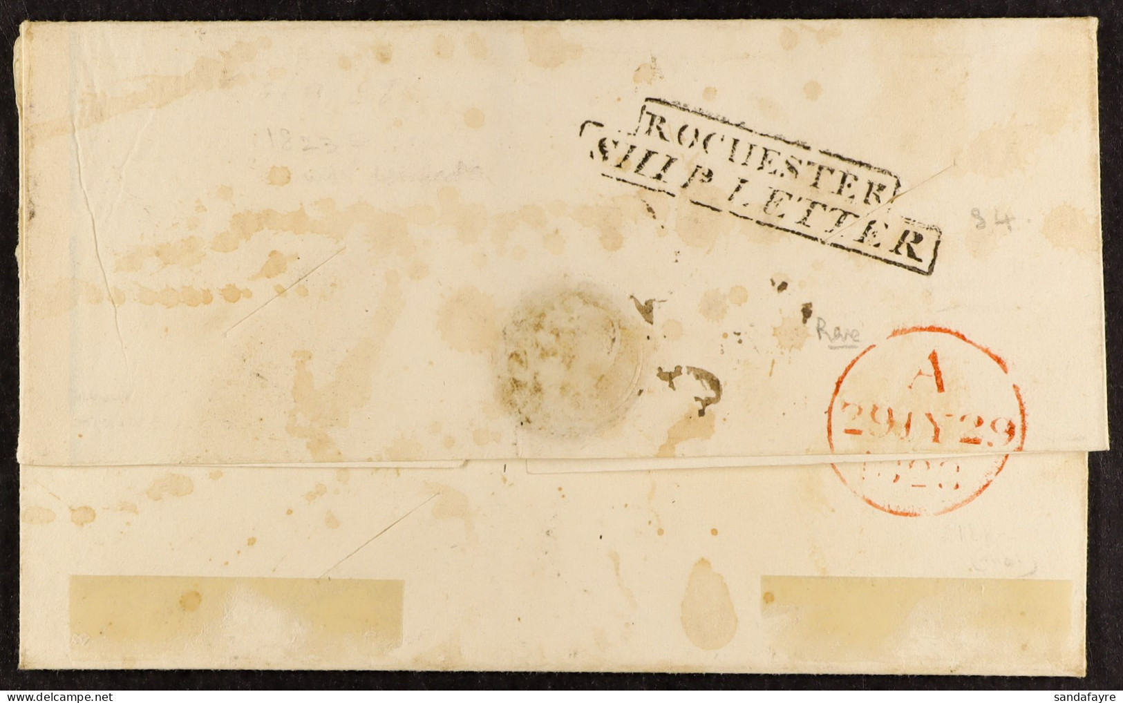 STAMP - 1823 ROCHESTER SHIP LETTER A Wrapper To London, Showing On Reverse A Good Step Type 'ROCHESTER / SHIP LETTER) (R - ...-1840 Prephilately