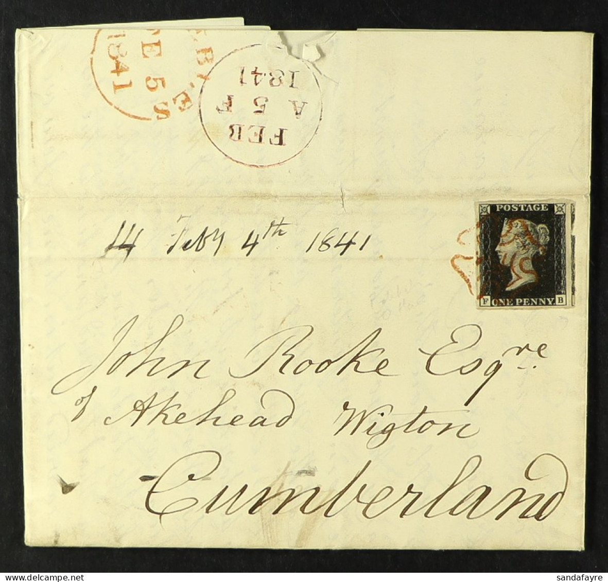 1841 (4 Feb) EL From Peebles To Akehead Wigton, Cumberland Regarding The Extension Of The Midland Railway Beyond Carlisl - Sin Clasificación