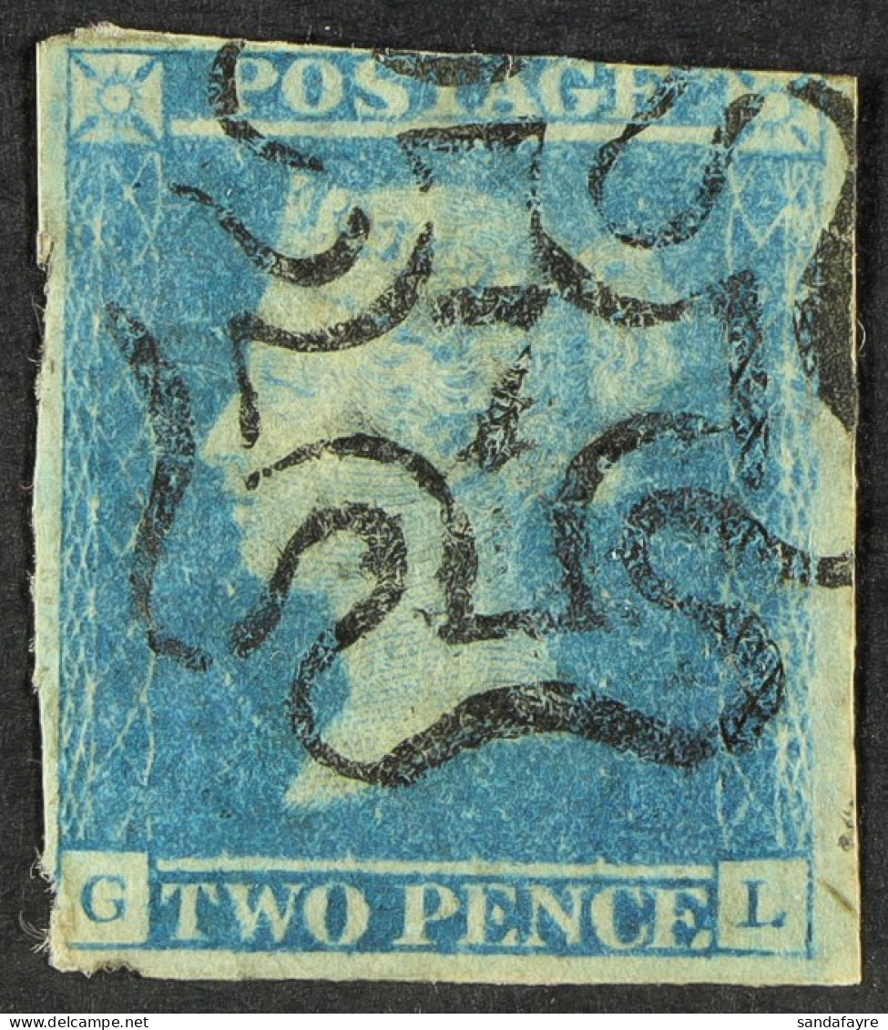 1841 2d Pale Blue With Fine Upright '7' IN MALTESE CROSS Cancellation, Small Faults, SG 13f, Cat Â£1200. - Andere & Zonder Classificatie