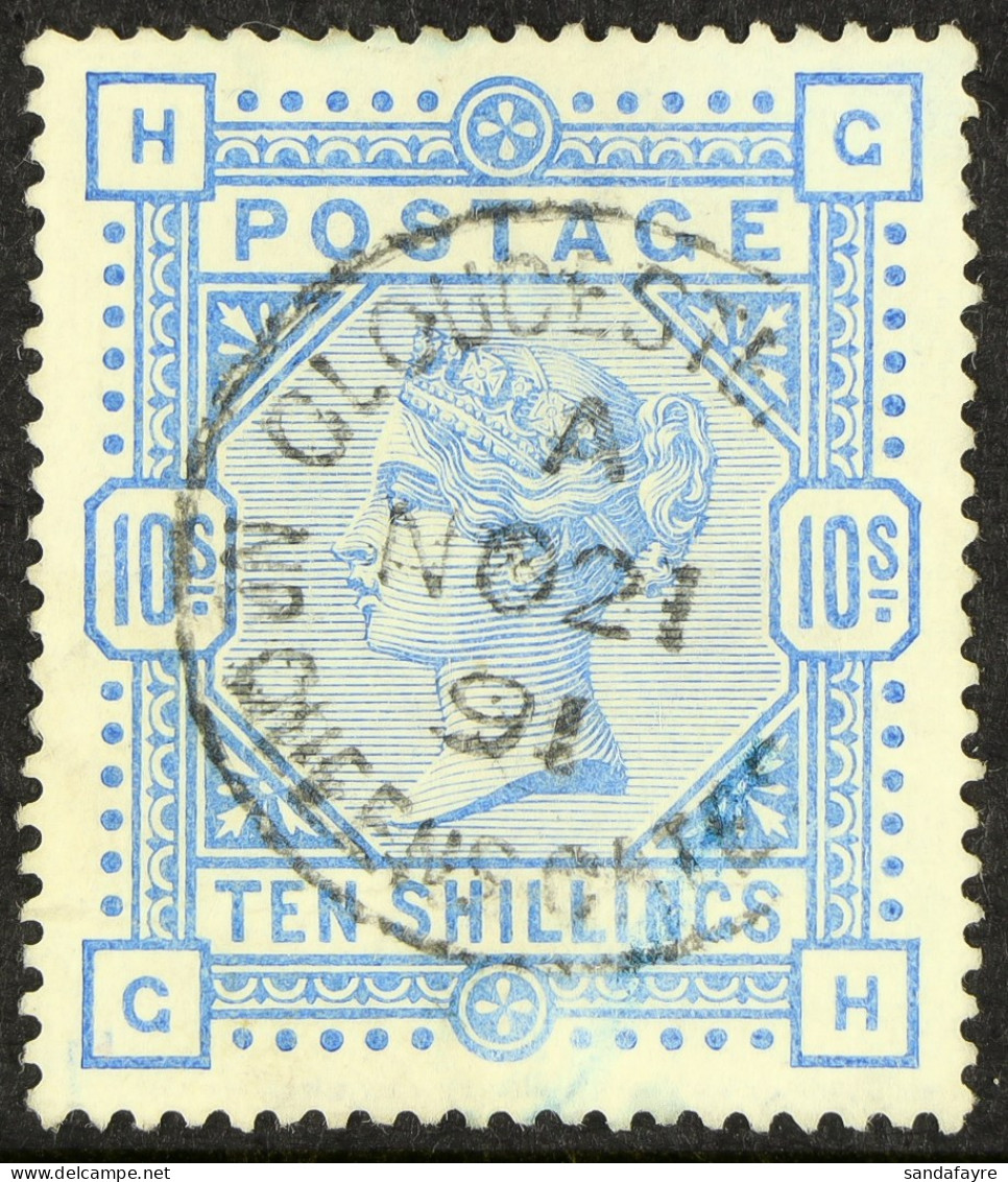 1883-84 10s Pale Ultramarine, SG 183a, Used & Well-centered With Superb Centrally-placed Upright Gloucester Cds Cancella - Other & Unclassified