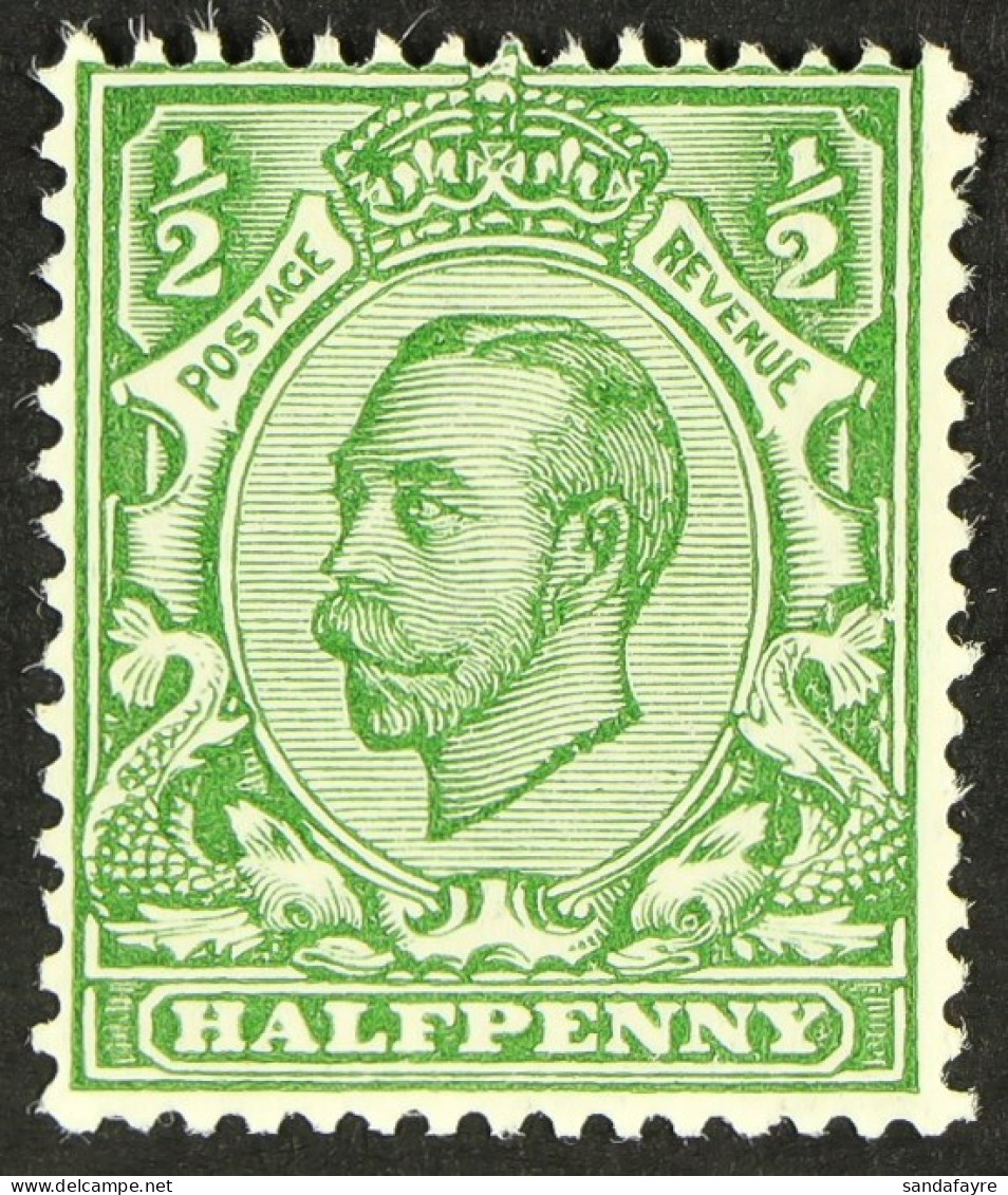 1912 Â½d Green Downey Head, Die 2 With White Scales, SG Spec. N5 (1)k, Fine Mint. Cat. Â£225. - Zonder Classificatie
