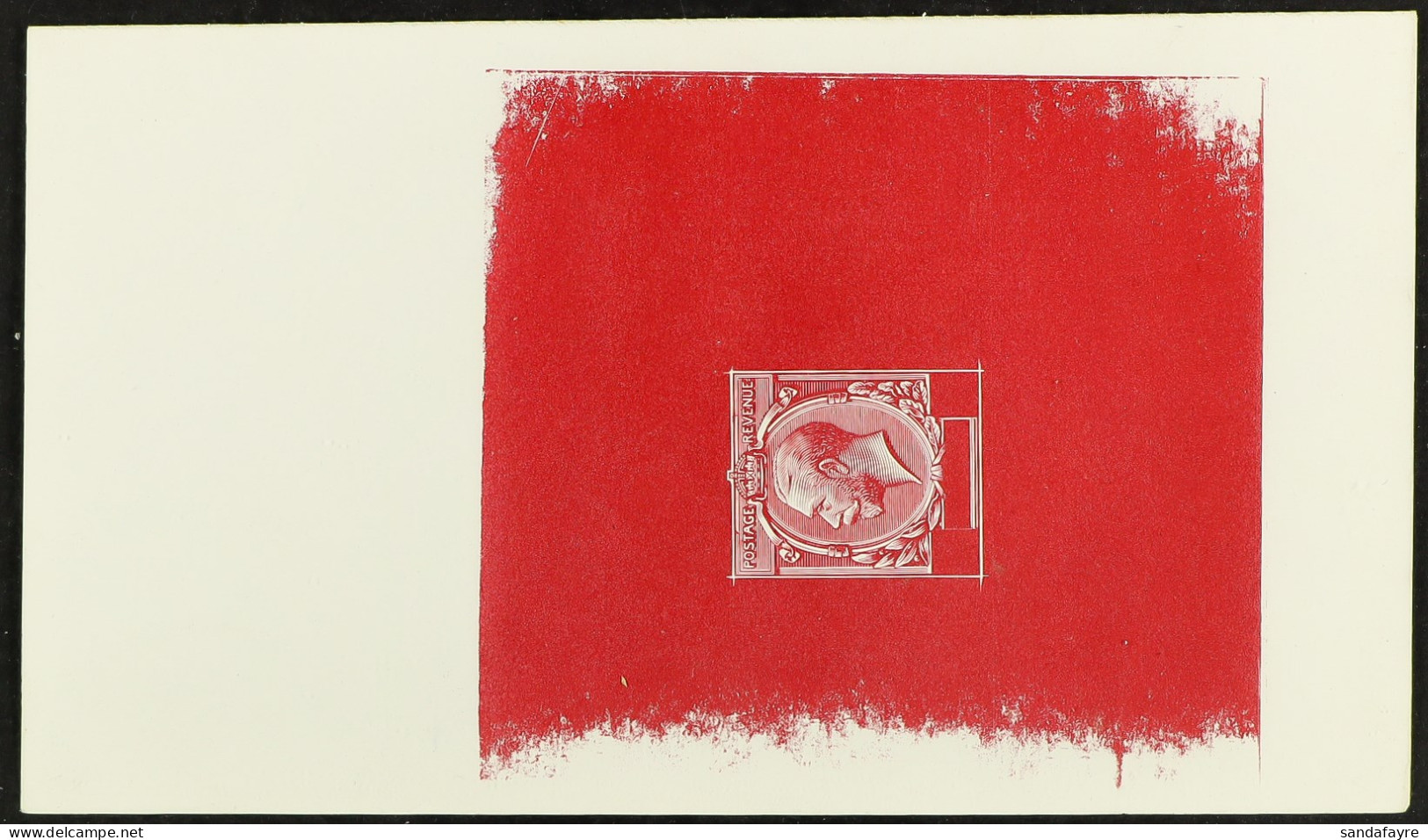 1912 Profile Head Master Die Proof (stage 4b), For The 1d And 2Â½d Values, Printed In Deep Rose Red On White Glazed Proo - Non Classés