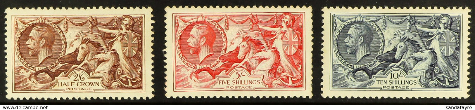 1934 Re-engraved Seahorses Set, SG 450/452, Never Hinged Mint, Some Light Gum Toning But Fresh Frontal Appearance, The 5 - Unclassified