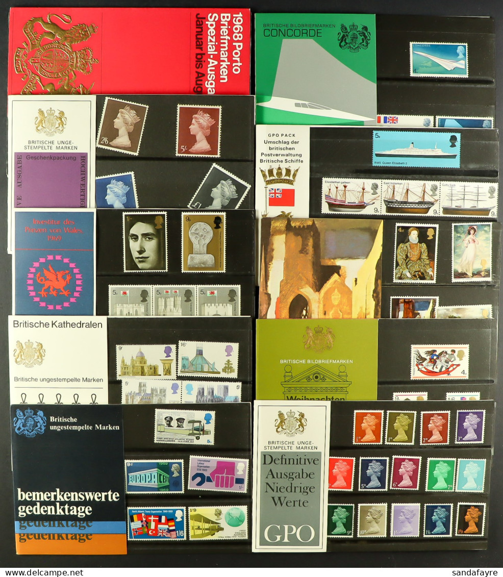 1968 - 1969 GERMAN PRESENTATION PACKS Complete Collection Of The Presentation Packs Printed In German, From 1968 Paintin - Other & Unclassified