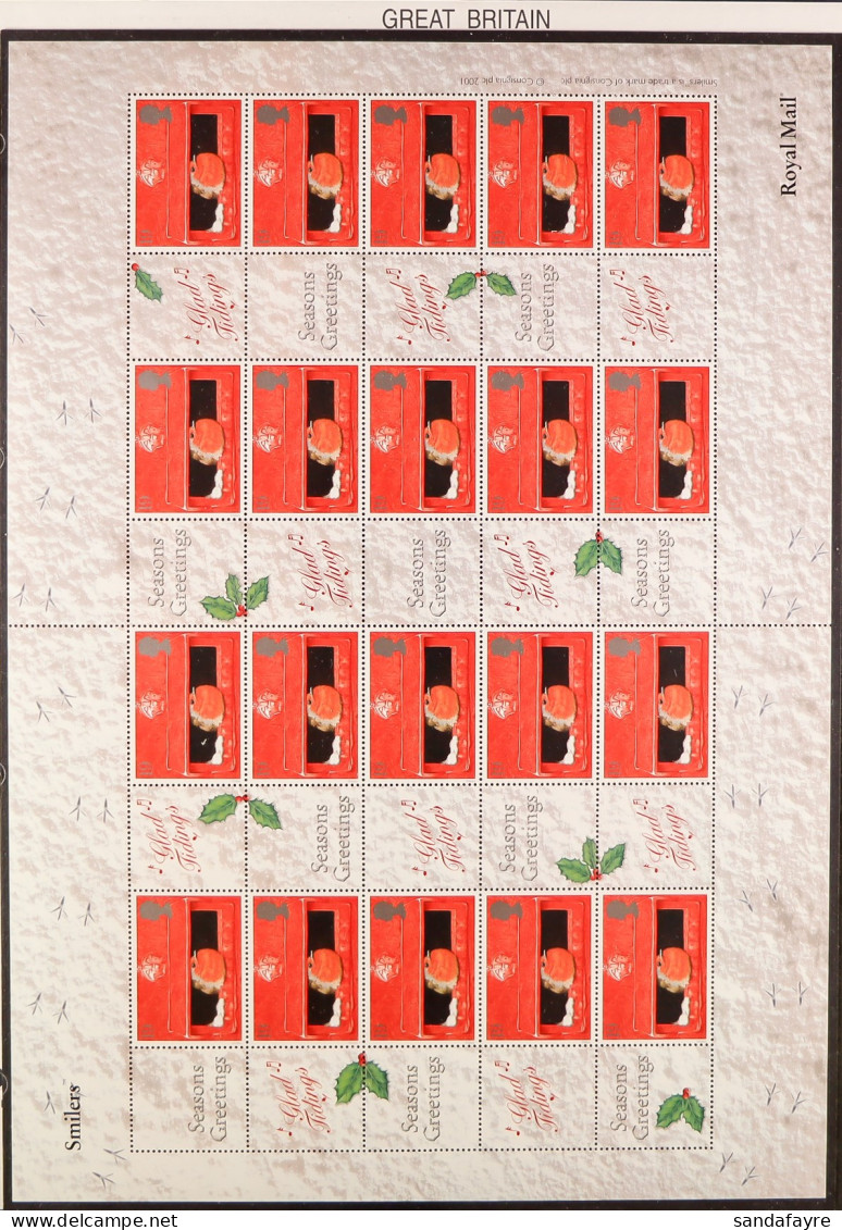 2001 Christmas Smilers Sheets Set With 'Consignia 2001' Imprint, SG LS2a/3a, Never Hinged Mint With Tiny Imperfections ( - Autres & Non Classés