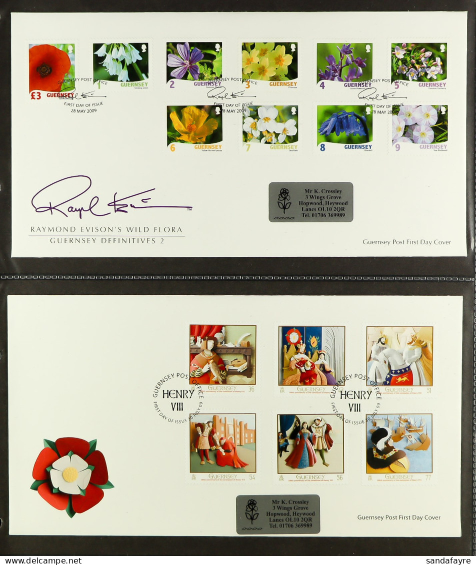 GUERNSEY  1975 - 2012 COLLECTIONS Comprising Of 1981-1991 Used Collection In Lindner Album And 1975-2012 First Day Cover - Other & Unclassified