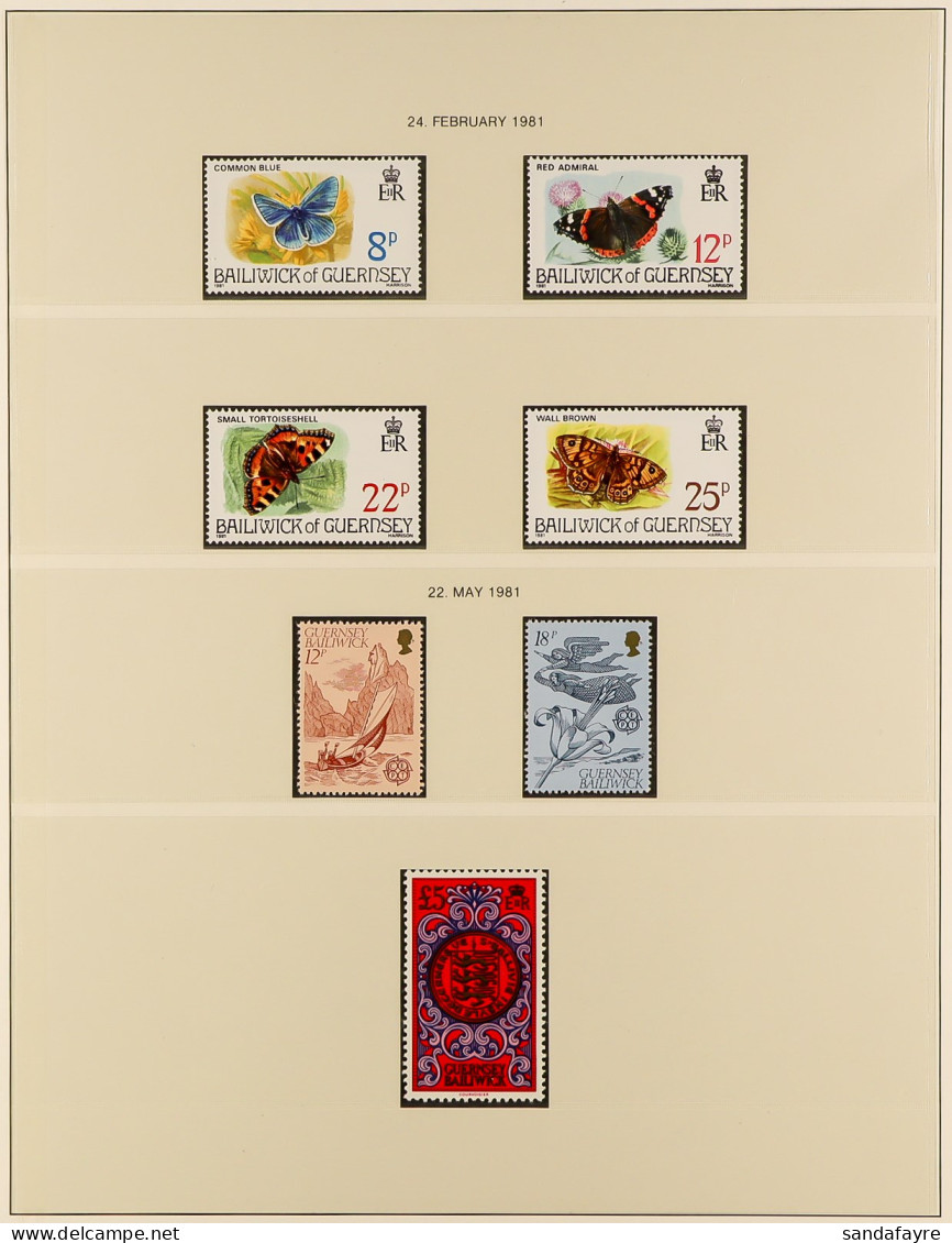 GUERNSEY COLLECTION. Mint Stamps From 1969 To 1988 In Lindner Album And In Presentation Packs. Also 56 FDCs In Lindner A - Andere & Zonder Classificatie