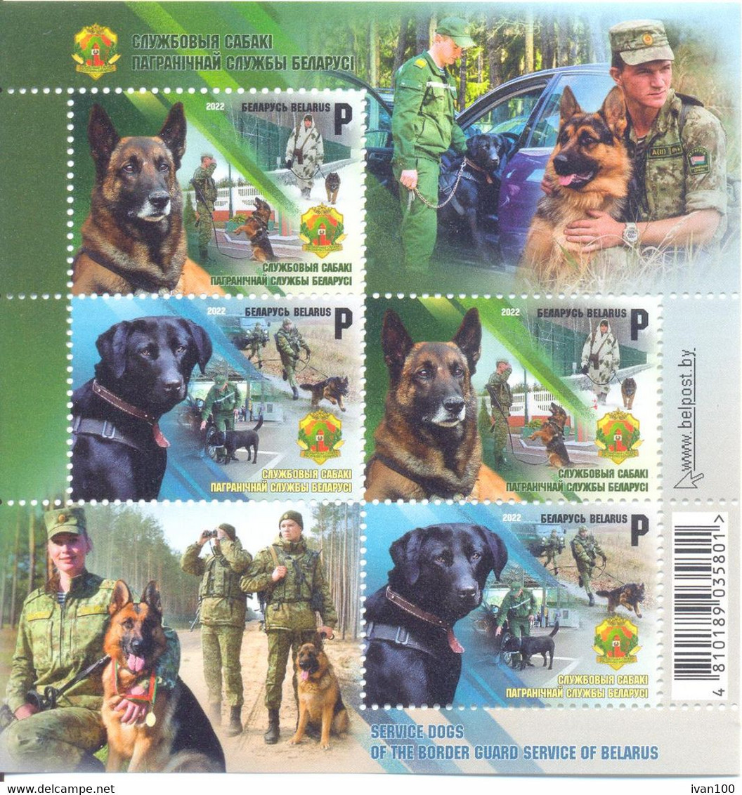 2022. Belarus, Service Dogs Of The Border Guard Service Of Belarus, S/s,  Mint/** - Bielorrusia