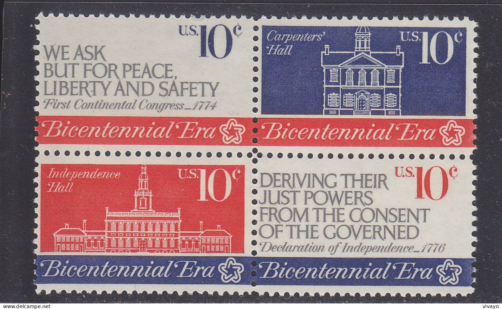 USA - ETATS UNIS - ** / MNH - 1974 - FIRST CONTINENTAL CONGRESS -    Sc. 1543/6 -   Mi. 1150/3 - Unused Stamps