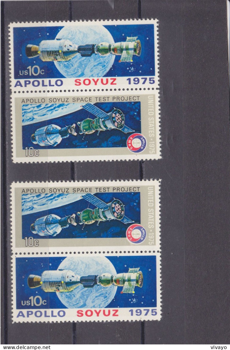 USA - ETATS UNIS - ** / MNH - 1975 - APOLLO & SOYUZ -  Sc. 1569/70 (2) -   Mi. 1179/80 (2) - Unused Stamps