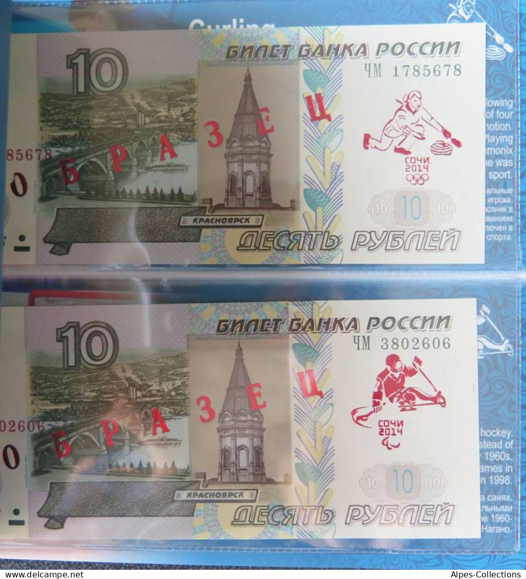 027 - Livret collector de 16 billets RUSSIE - SPECIMEN JO SOTCHI - NEUFS