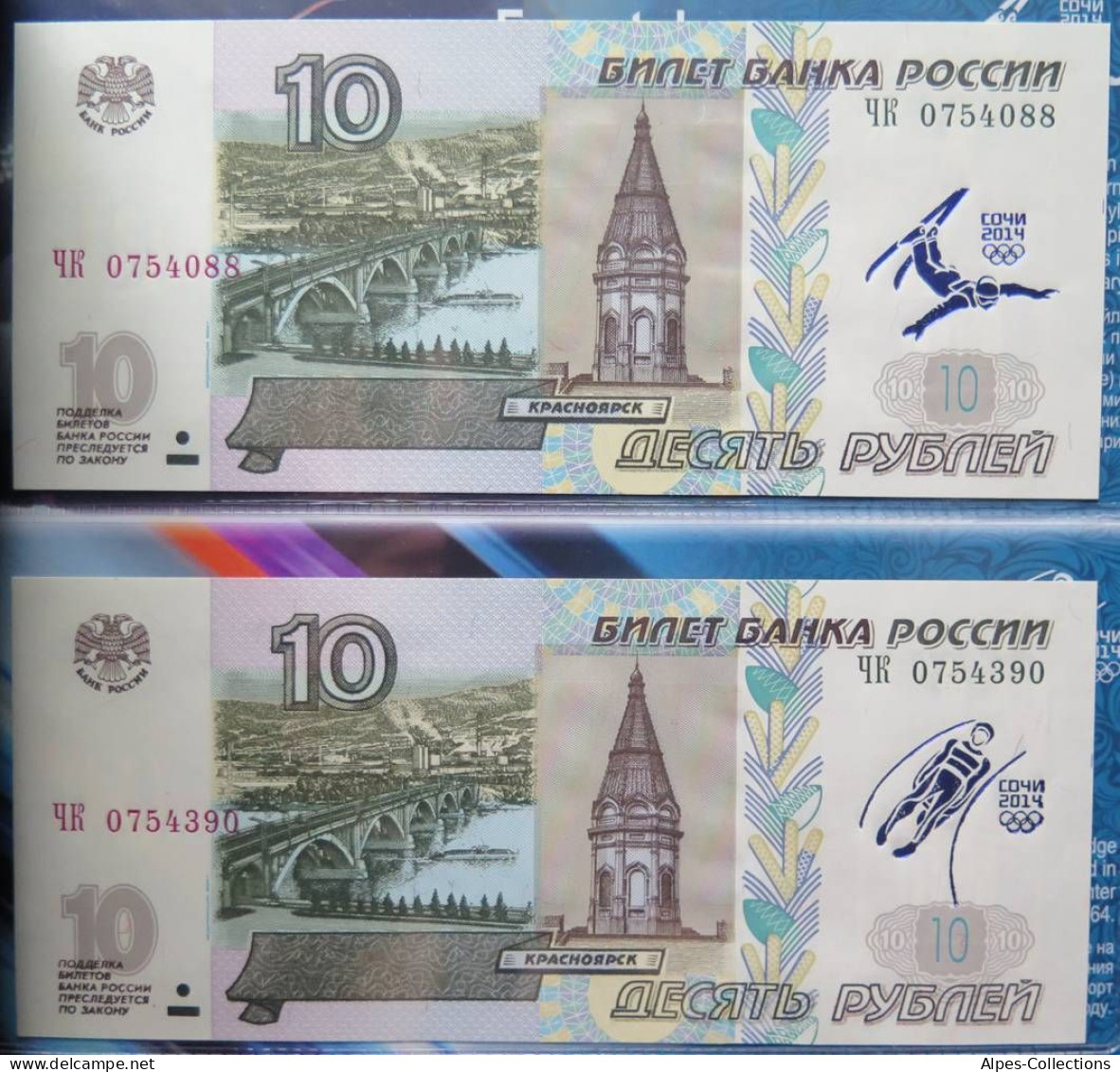 028 - Livret collector de 16 billets RUSSIE - JO SOTCHI - NEUFS - bleu