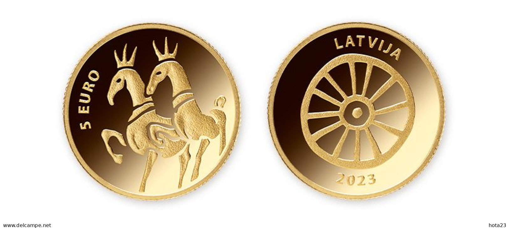 Latvia 2023 5 Euro Gold Collector Coin "The Golden Horses" (low Mintage 2500 ) - Letland