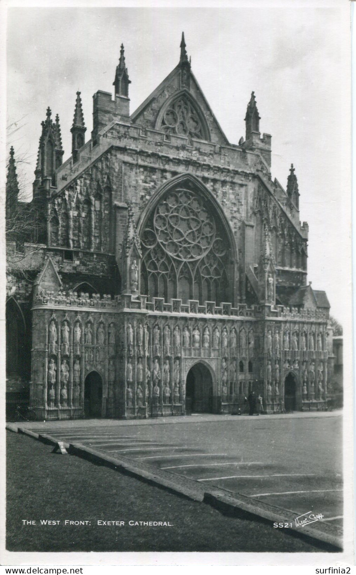 DEVON - EXETER CATHEDRAL - THE WEST FRONT RP Dv2085 - Exeter