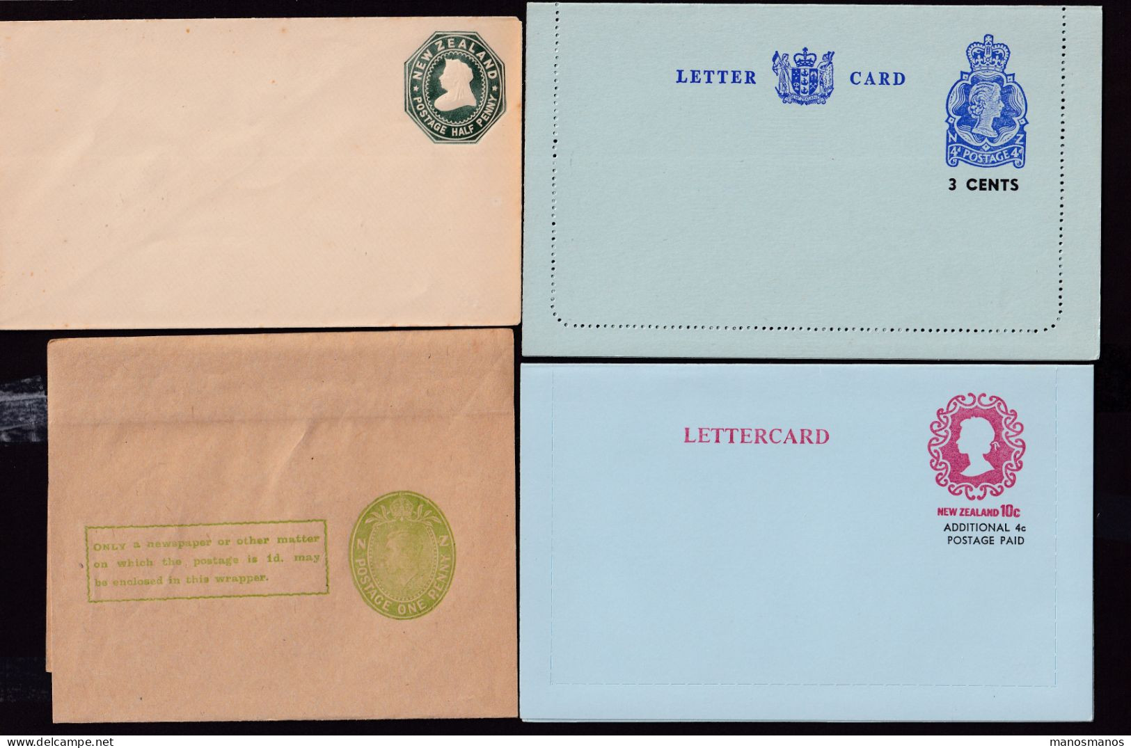 128/40 -- NEW ZEALAND - Small Collection Of 14 Postal Stationary Items , From Victoria To Elizabeth II , 2 X SPECIMEN - Postwaardestukken