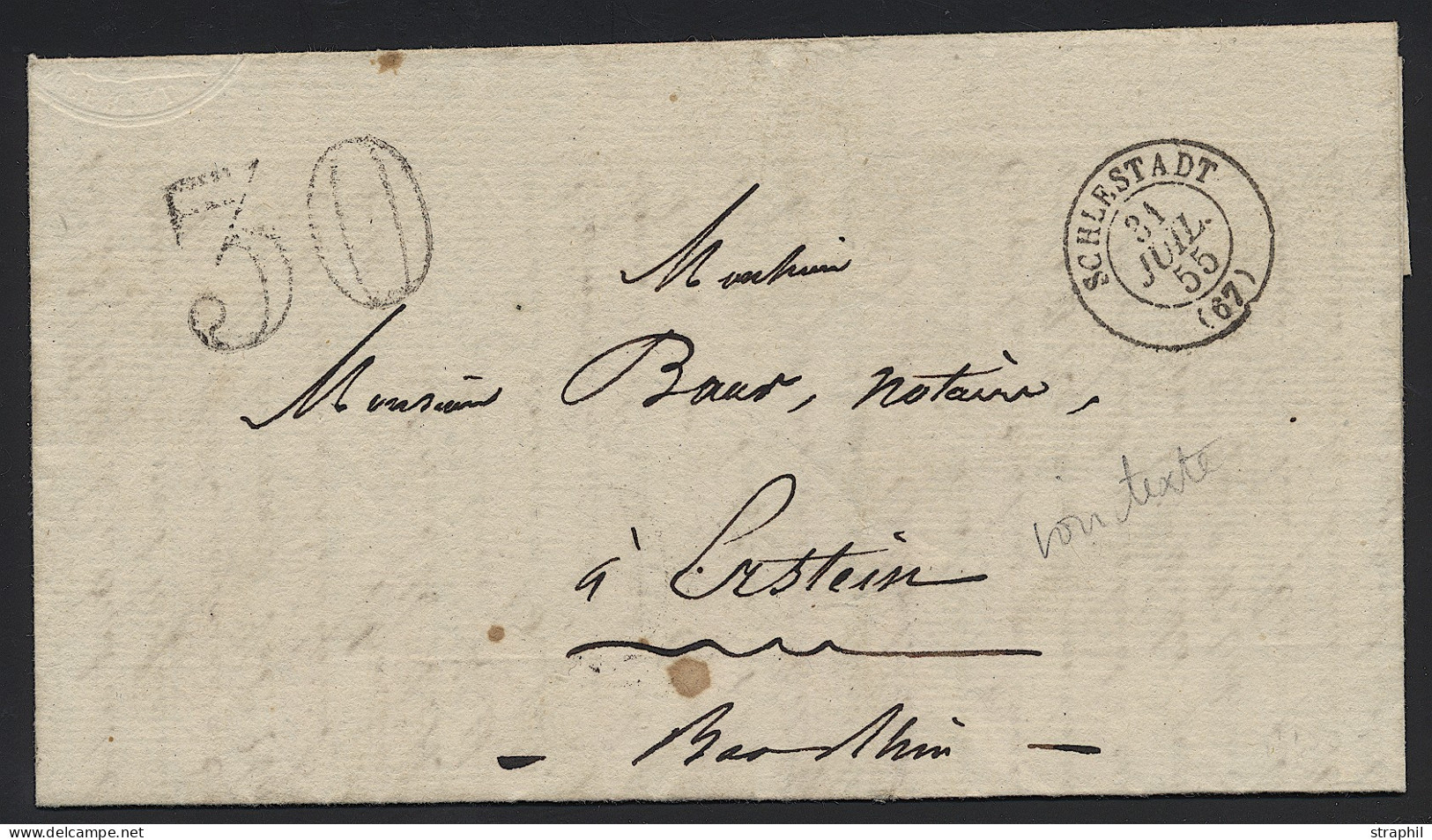 LAC PERIODE 1849 -70 Bas-Rhin - Other & Unclassified