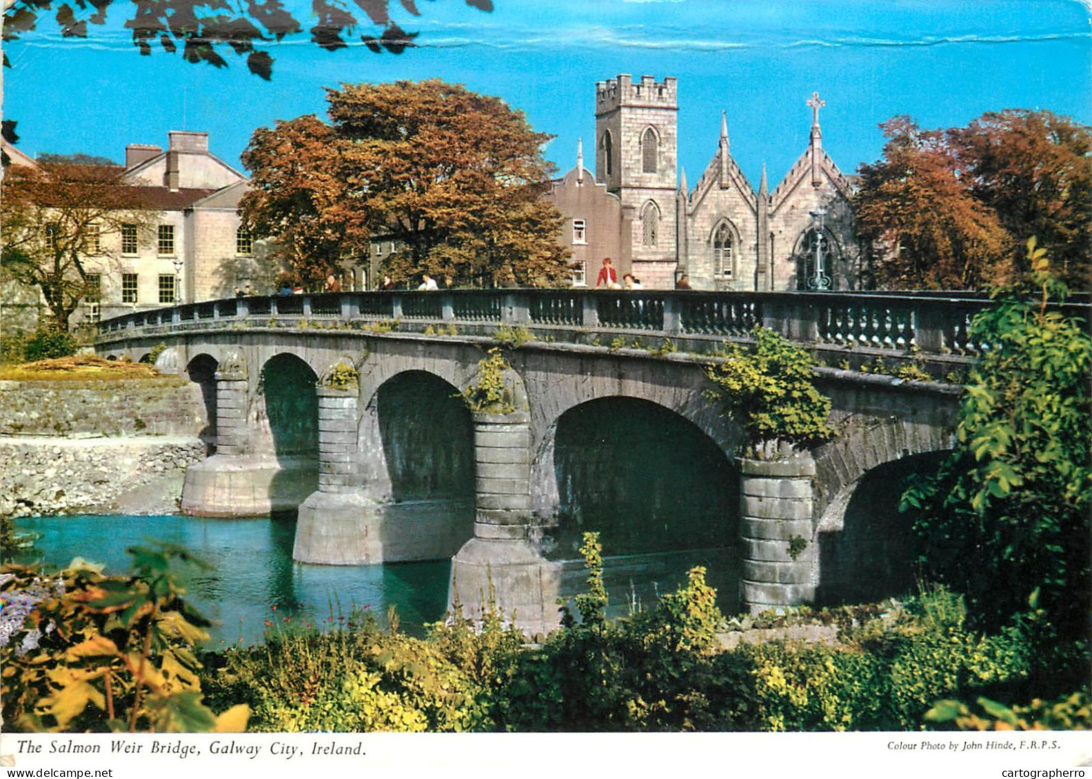 Postcard United Kingdom Ireland Galway City The Salmon Weir Bridge - Galway