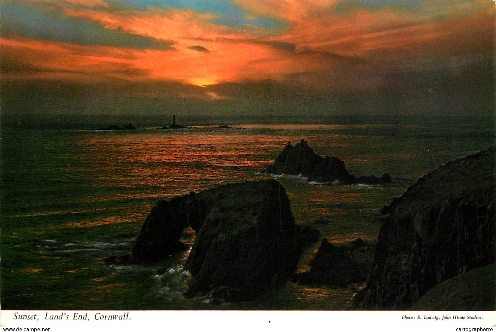 Postcard United Kingdom Cornwall Land's End Sunset - Land's End