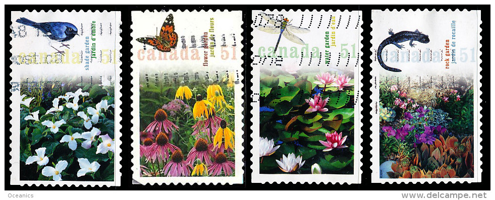 Canada (Scott No.2145a-d - Papillon Et Fleurs) (o) Série / Set - Oblitérés